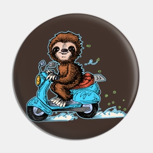 Scootin' Sloth Moped Pin