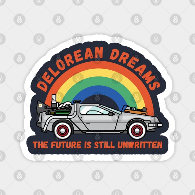 Delorian Dreams: The Future Is Still Unwritten Magnet by sticker happy