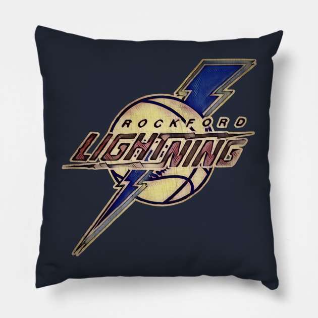 Rockford Lightning Basketball Pillow by Kitta’s Shop