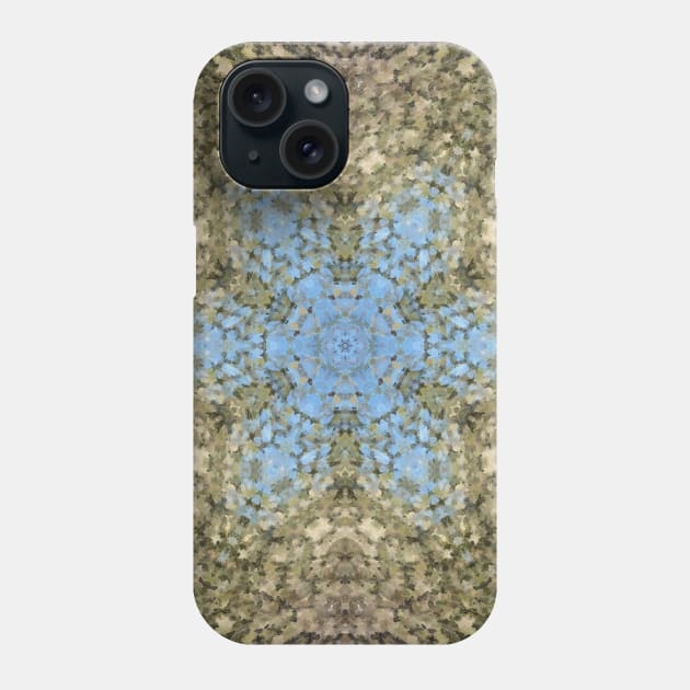 Digital Mandala Yellow and Blue Phone Case by WormholeOrbital