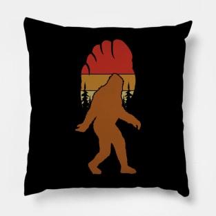 Bigfoot Footprint Retro Vintage Pillow