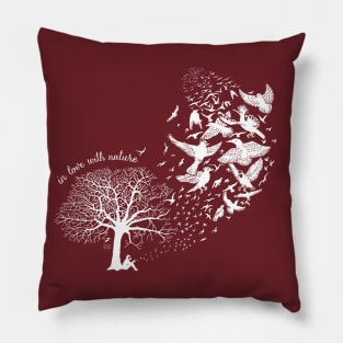 In love with nature - resonance - white Pillow