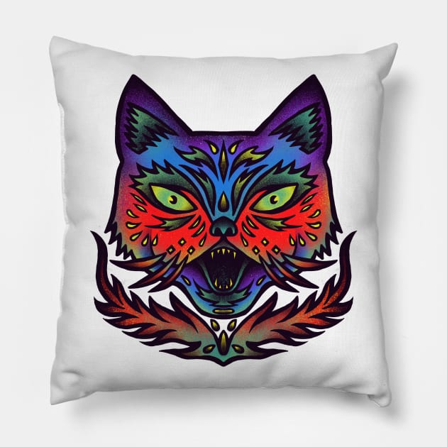 Fierce cat Pillow by barmalisiRTB