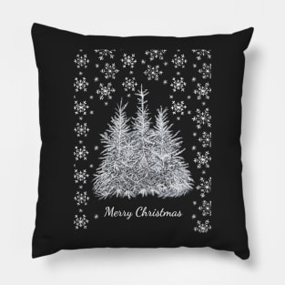 Christmas Winter - Black Pillow