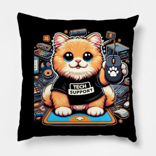 Cute Cat Tech Support Pillow