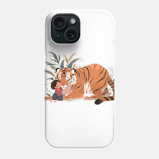 Adorable Tiger Animal Loving Cuddle Embrace Children Kid Tenderness Phone Case