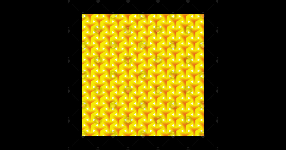 Yellow Hexagonal Pattern - Pattern Design - Sticker | TeePublic