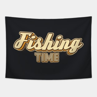 Fishing Time typography Tapestry