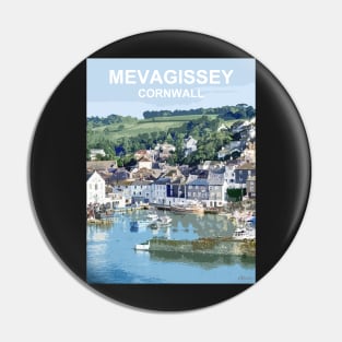 Mevagissey, Cornwall. Cornish gift. Kernow fishing harbour Pin