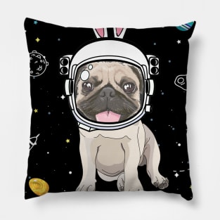 Eastronaut Pug Astronaut Easter Day Pillow