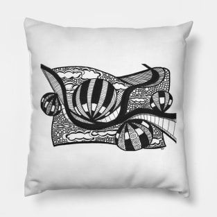 Illustration black and white handmade hot air balloons patterns Pillow