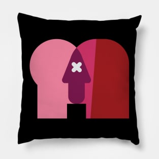 Men Boy and Women Girl Meet The Eye with x mark Pillow