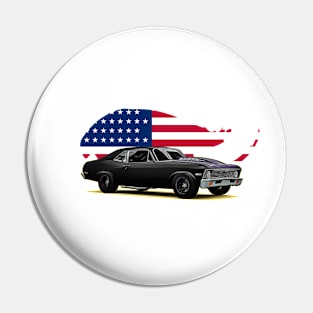 Nova Black USA Print Pin