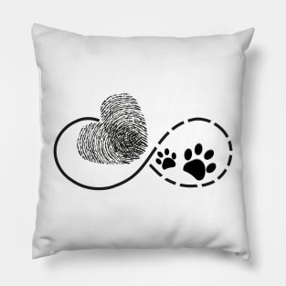 Eternity with finger print heart and paw print Pillow