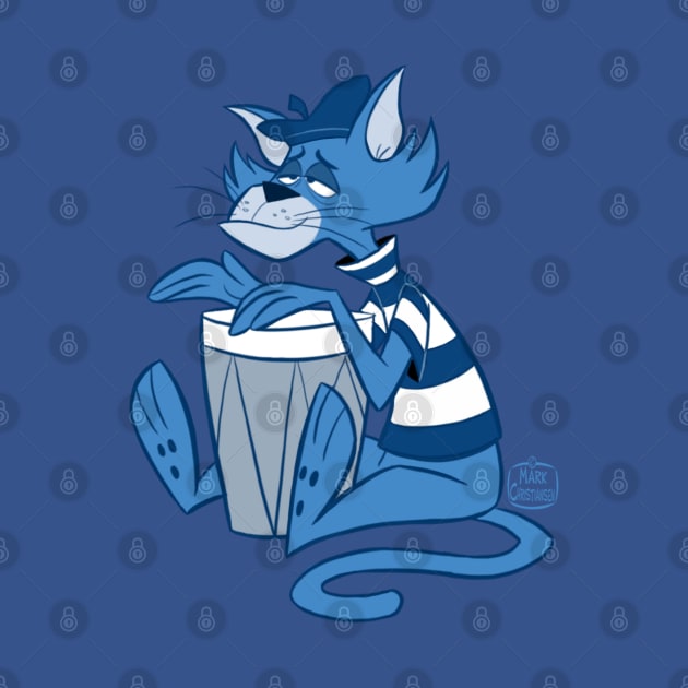 JAZZ CAT PLAYING BONGO DRUM by markscartoonart62