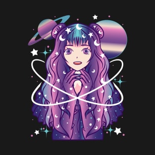 Galactic Anime Celestial Princess Manga Girl Goth T-Shirt