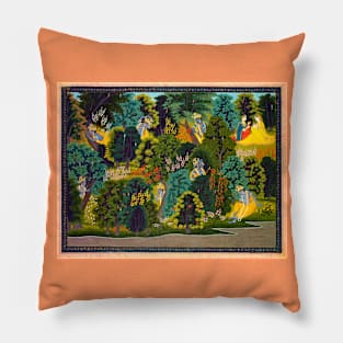 Krishna’s Longing for Radha, Gita Govinda by Jayadeva 1820-1825 Pillow