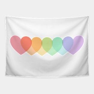 Rainbow heart Tapestry