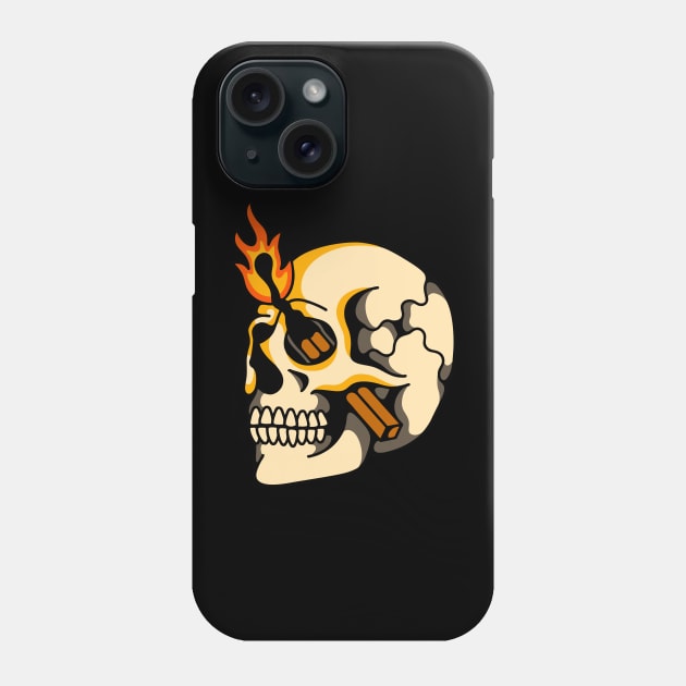 Skull match fire Phone Case by Bojes Art