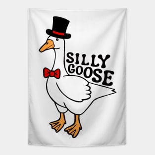 Silly Goose Wearing a Top Hat Tapestry