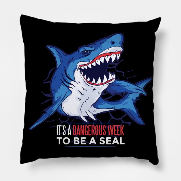 Shark dad funny t-shirt Pillow by Midoart