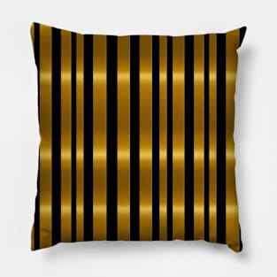 Golden Harmony: Abstract Stripes in Luxe Gold Pillow