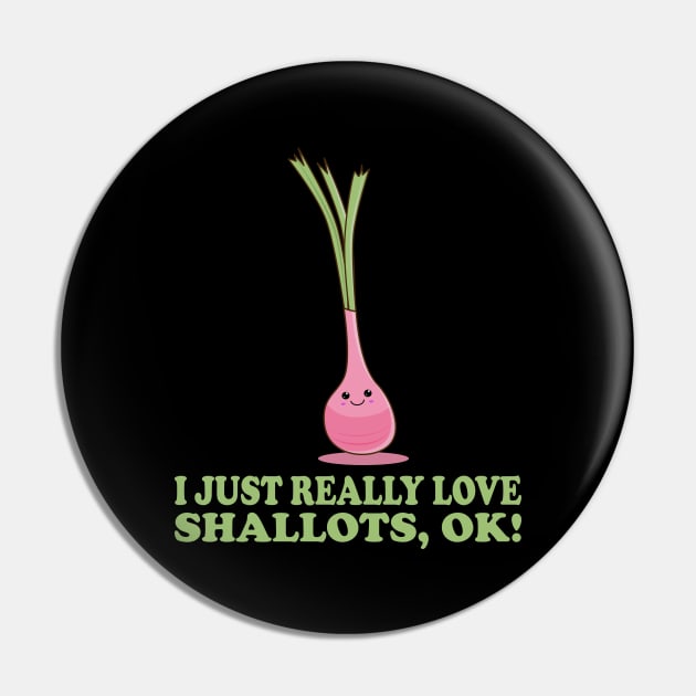 I Just Really Love Shallots, Ok! Cute Kawaii Shallot Pin by KawaiinDoodle