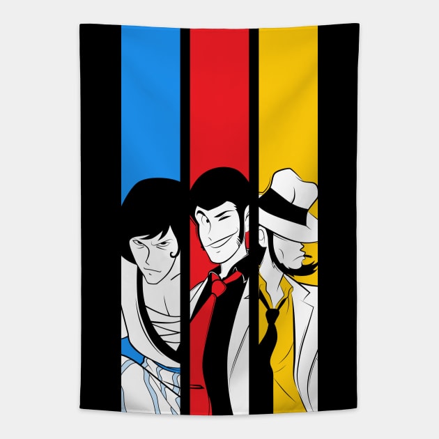 054b Lupin Trio Tapestry by Yexart