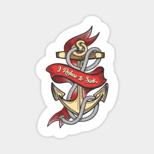 Ship Anchor Colorful Tattoo Magnet