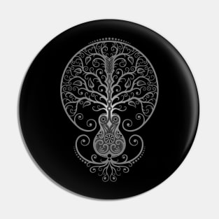 Dark Acoustic Guitar Tree of Life Pin