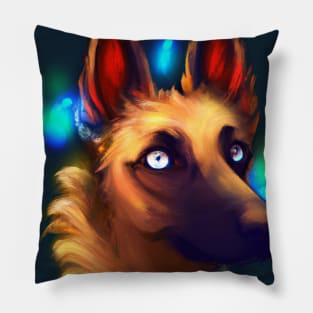 Cute Belgian Shepherd Drawing Pillow