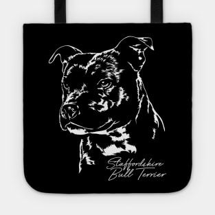 Staffordshire Bull Terrier dog portrait Tote