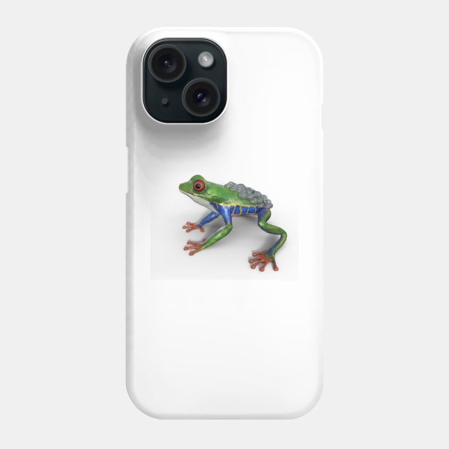 Frog/Red-Eyed Amazon Tree Frog (Agalychnis Callidryas)3d rendering Phone Case by Carlosr1946