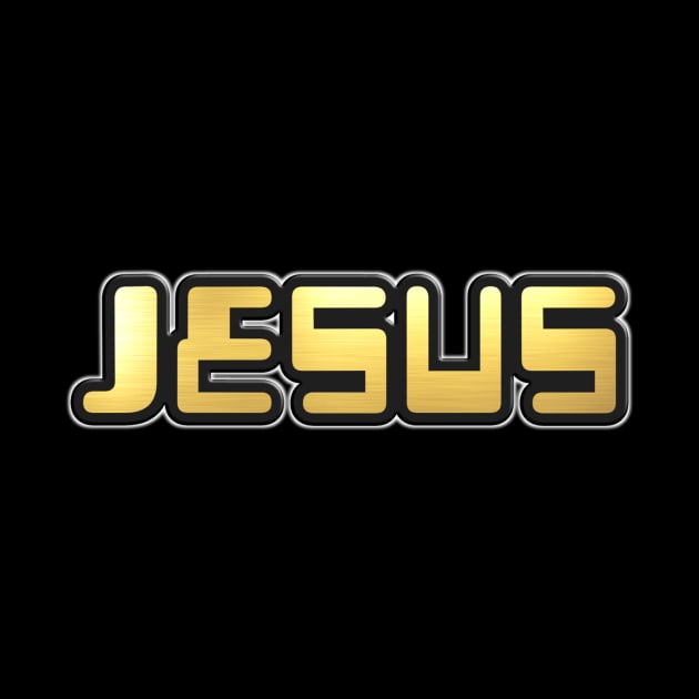 Shiny black and Gold JESUS word ver10 by Donperion