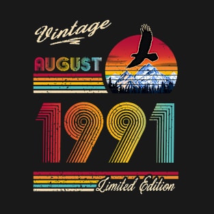 August 1991 Birthday T-Shirt