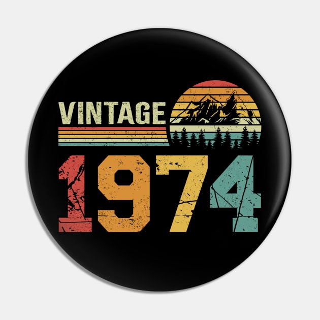 Vintage 1974 50th Birthday Gift Idea Retro Classic Pin by Cuteness Klub