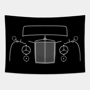 Armstrong Siddeley Sapphire 346 1950s classic British saloon car white outline graphic Tapestry