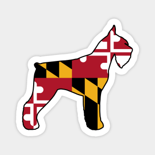 Giant Schnauzer Silhouette with Maryland Flag Magnet