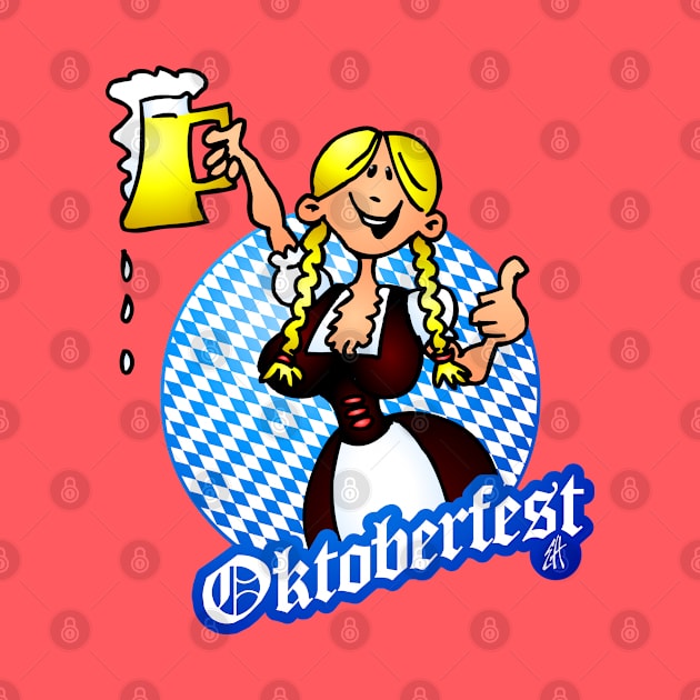 Oktoberfest - girl in a dirndl by Cardvibes