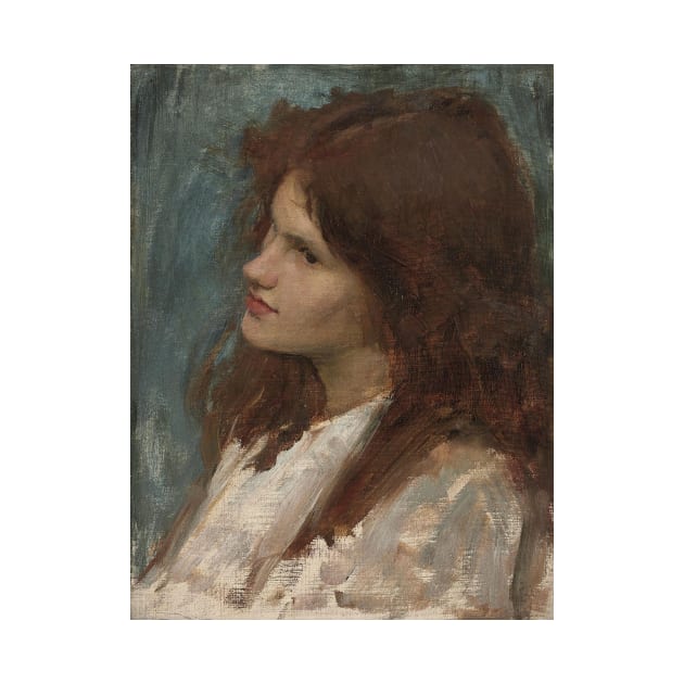 Head of a Girl by John William Waterhouse by Classic Art Stall