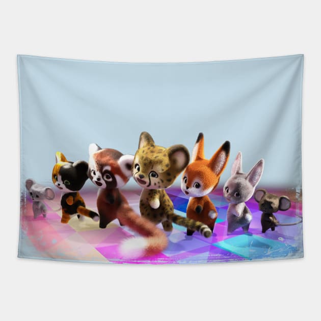 Foxy Disco - Make It Work Tapestry by vonHobo