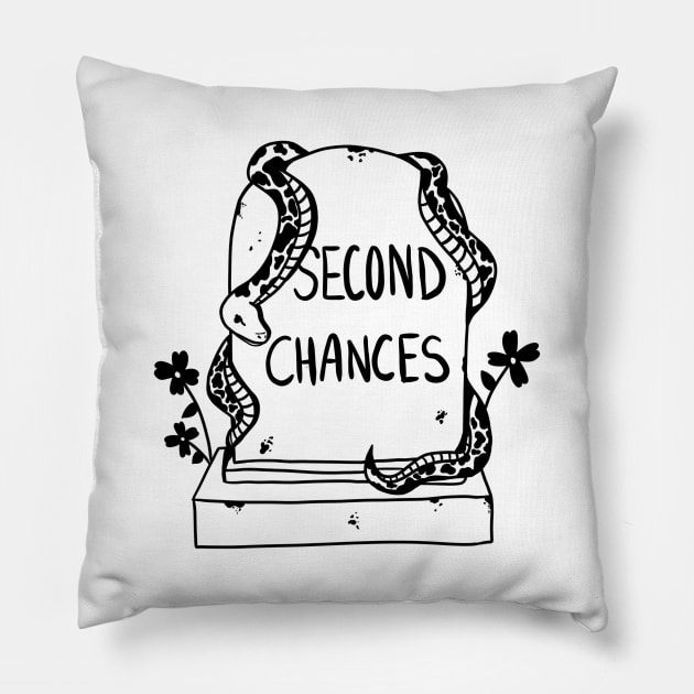 NO SECOND CHANCES Pillow by TriciaRobinsonIllustration