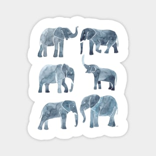 Watercolor Elephants - Gray Magnet