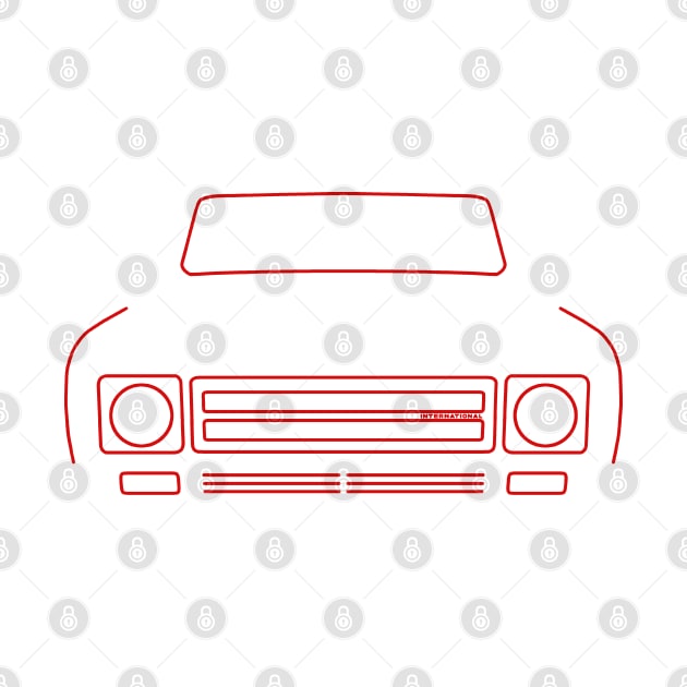 IH Scout II 4x4 1979 outline graphic (red) by soitwouldseem