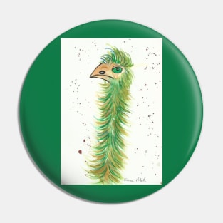 Funny green Emu Pin