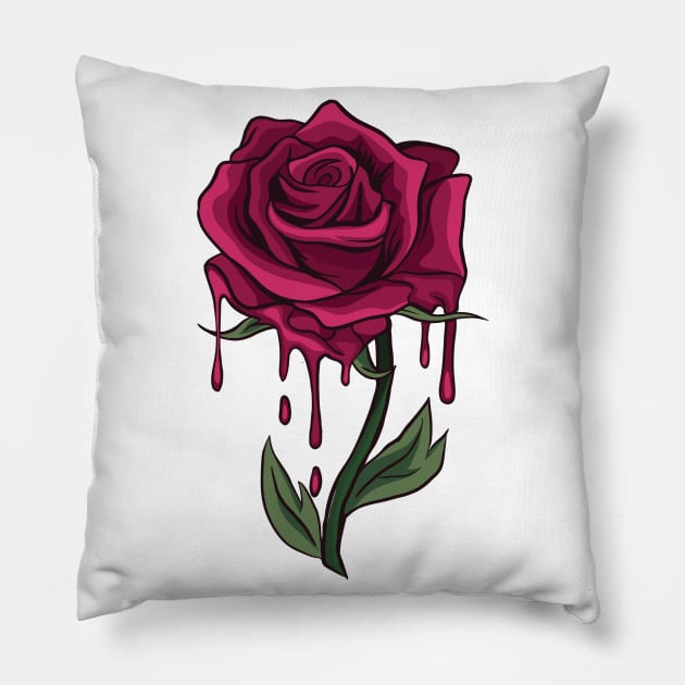 Bleeding Rose Pillow by Lees Tees