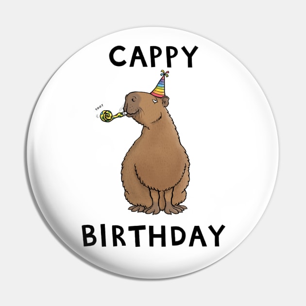 Capybara Birthday Pun Pin by CarlBatterbee