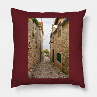 Street in Sutivan, Brac, Croatia Pillow