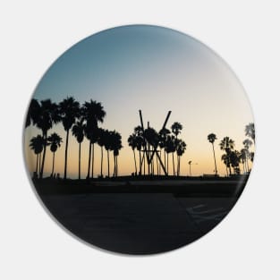 Venice Beach Silhouetted Palm Trees Pin