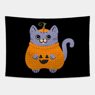 Pumpkin cat Tapestry